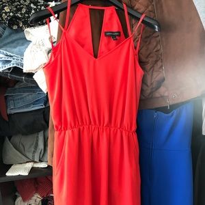 BRIGHT RED MINI DRESS WITH POCKETS